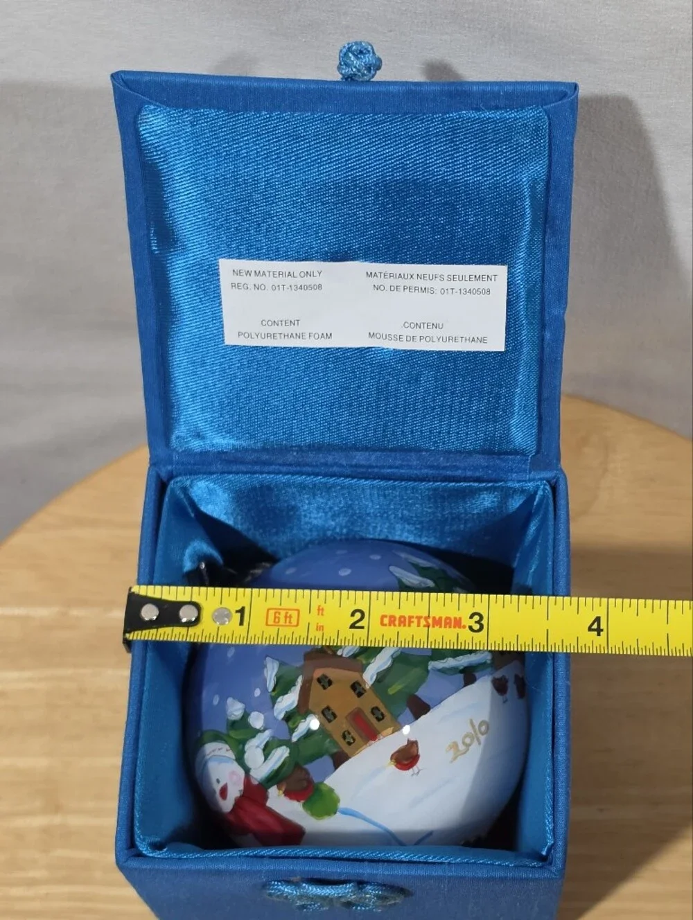 2010 Pier One Li Bien Hand Painted Glass Snowman Christmas Ornament w Box